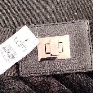 LOFT Black Stretch Belt with Silver Clasp